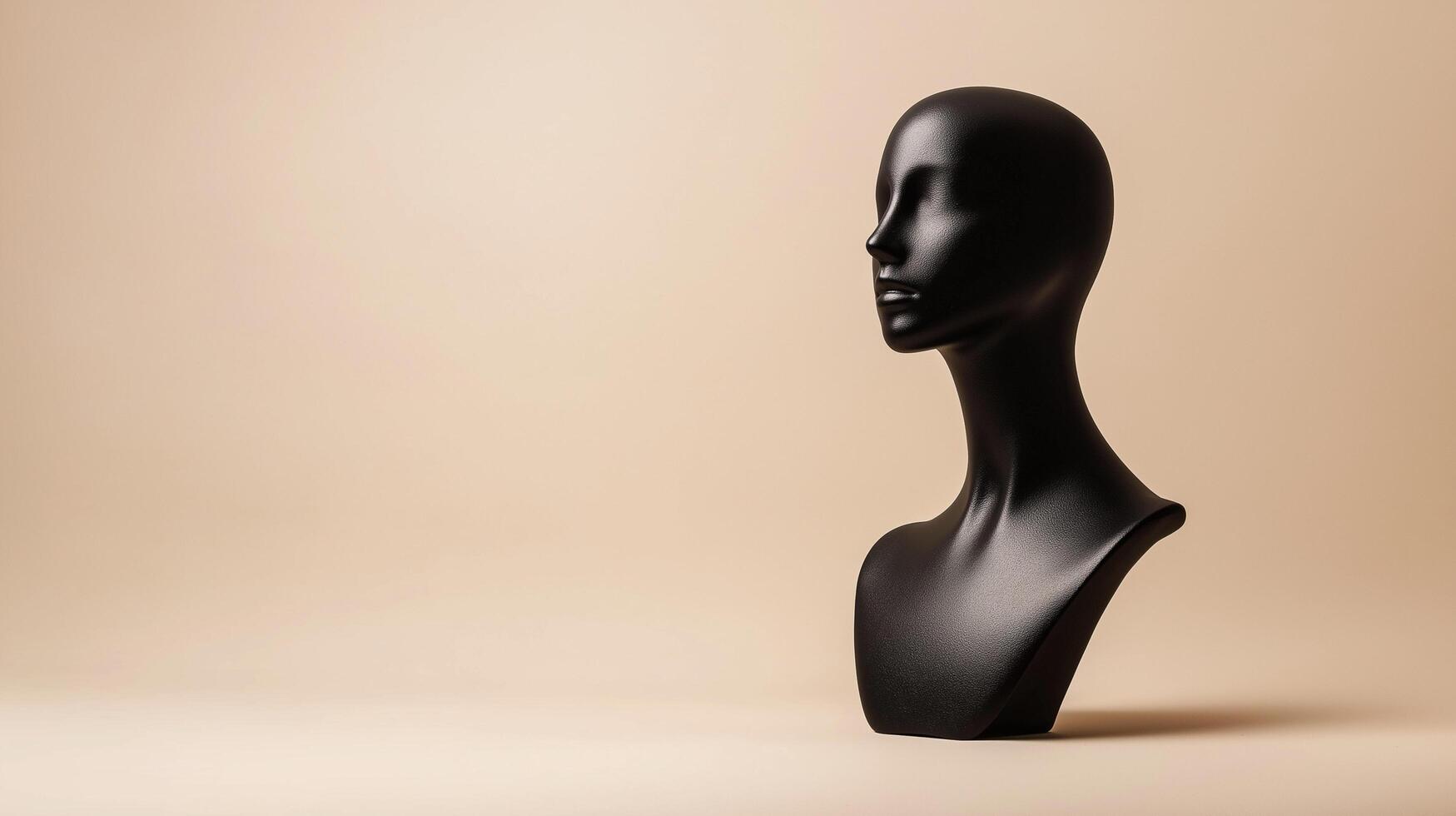Sleek Black Mannequin for Jewelry Presentation photo