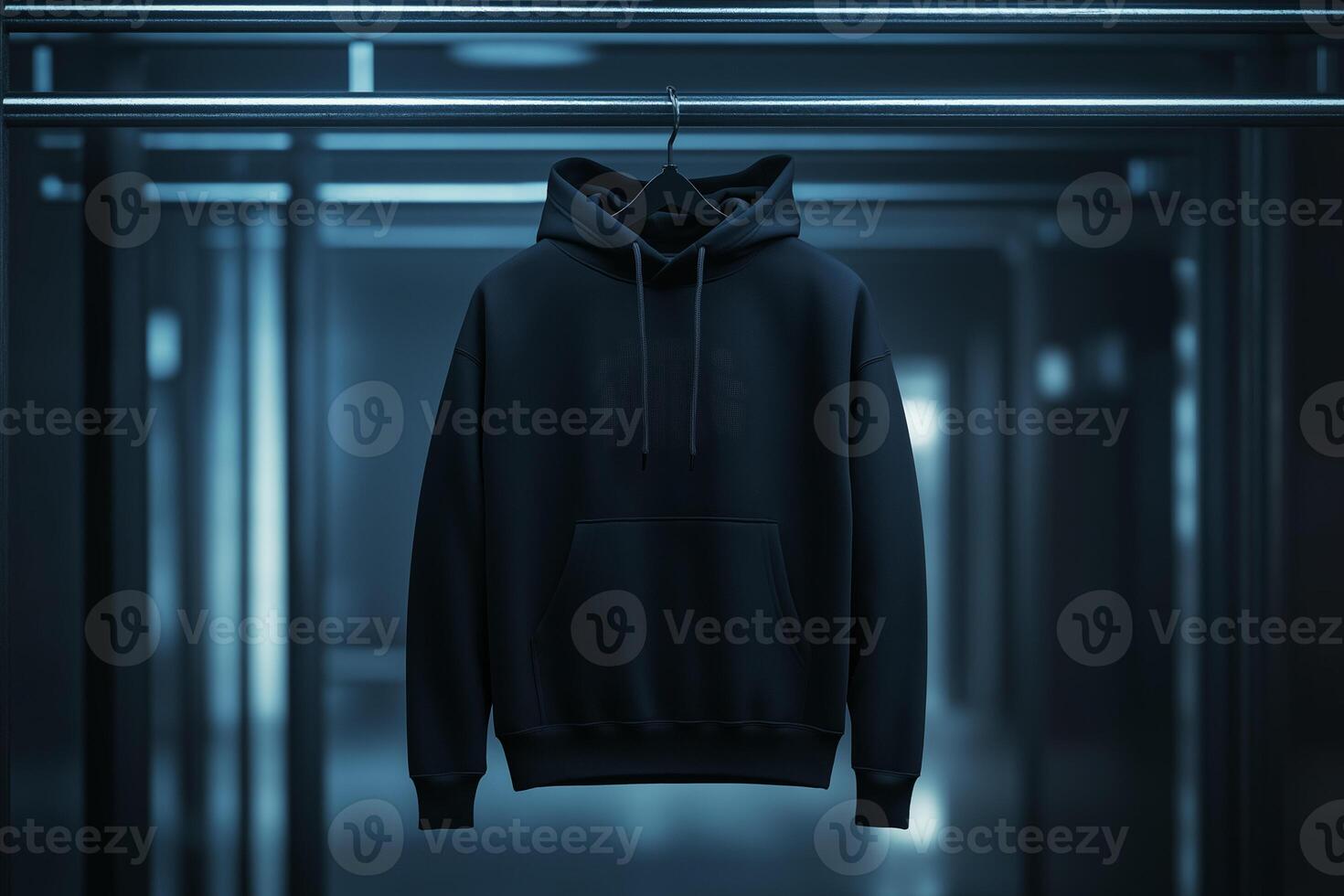 Black Hoodie with a Motivational Graphic futuristic design photo