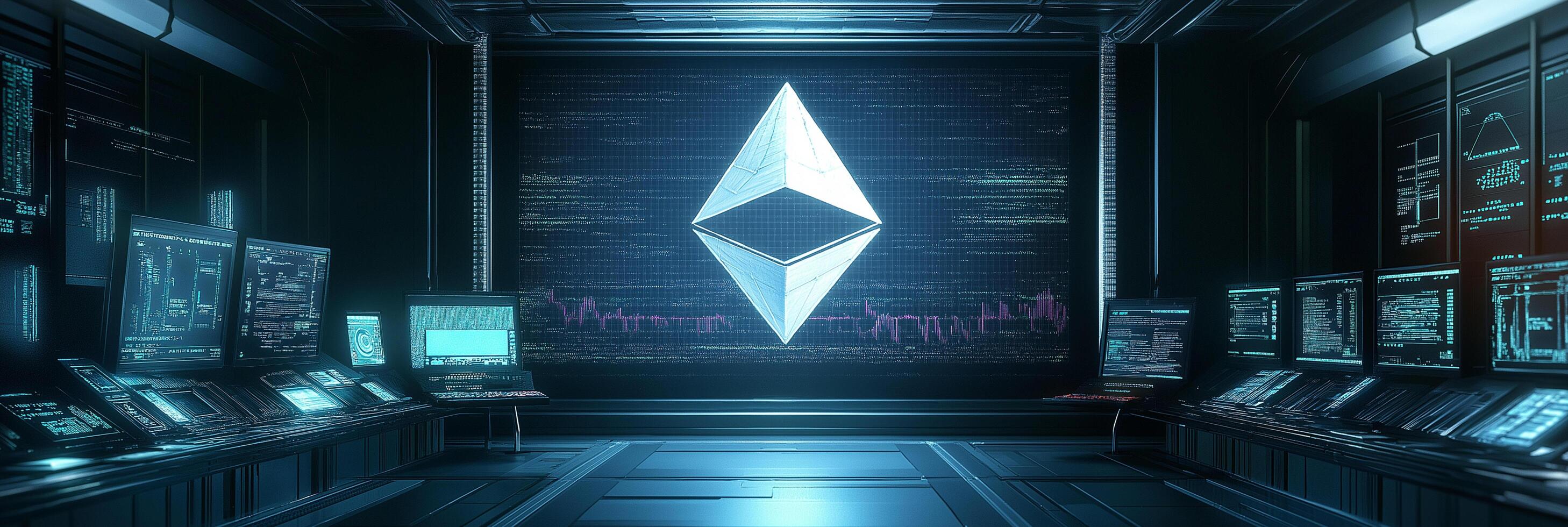 Ethereum Symbol Shown as a Digital Contract Within a Secure System photo