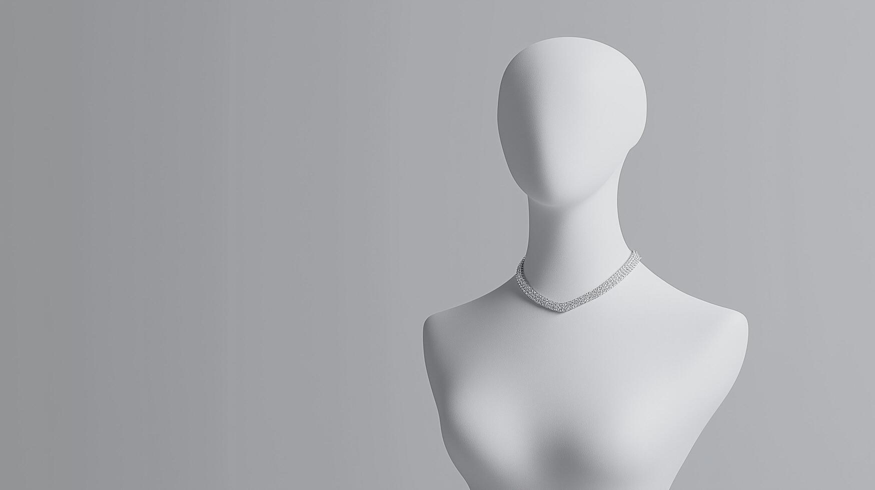 Trendy White Jewelry Mannequin Display photo