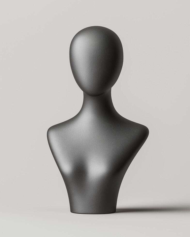 Elegant Grey Mannequin Mockup for Jewelry Display photo