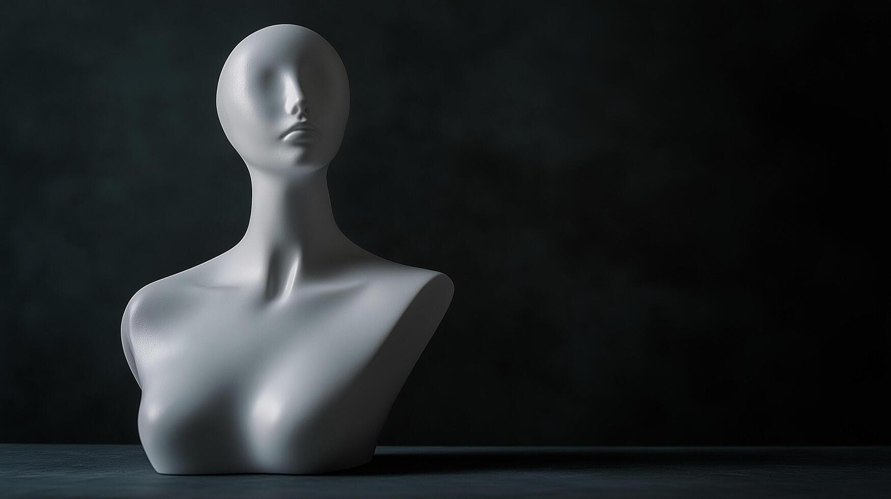 Contemporary White Jewelry Mannequin on black background photo