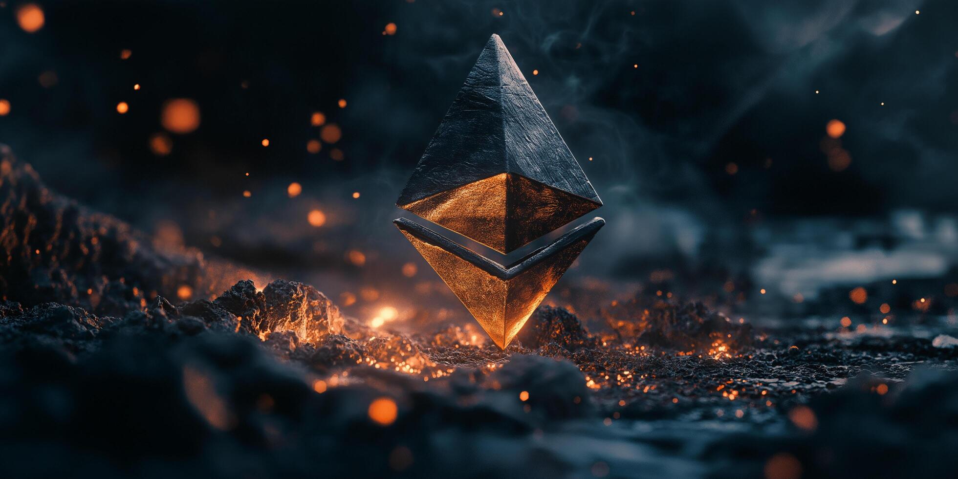 Metallic Ethereum ETH Logo Displayed in a Stunning Visual photo