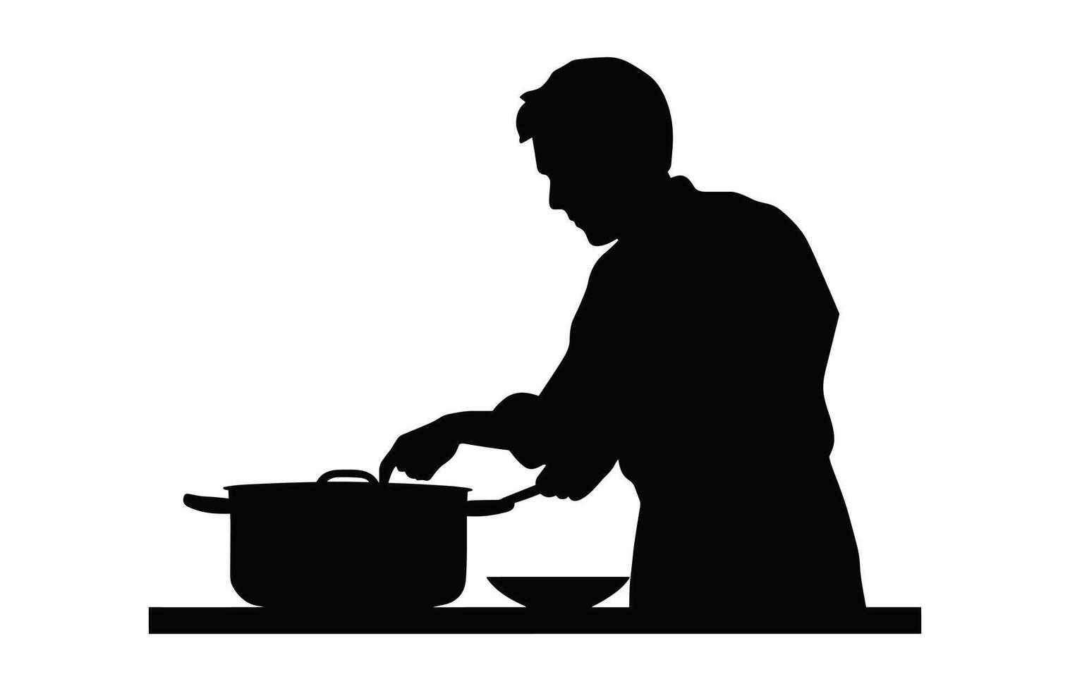 Male Chef Silhouette isolated on a white background vector