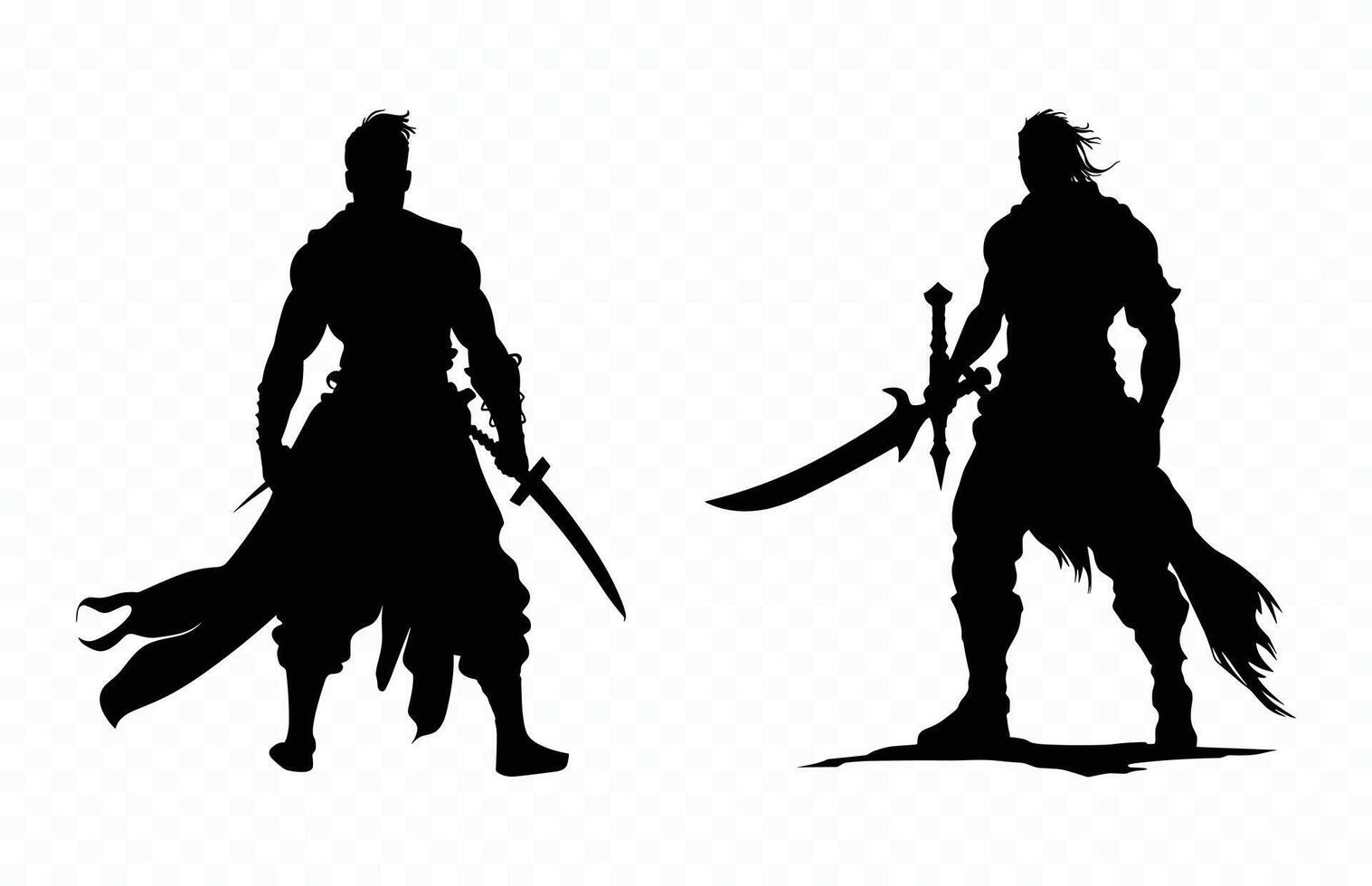 Warrior Silhouettes Clipart vector