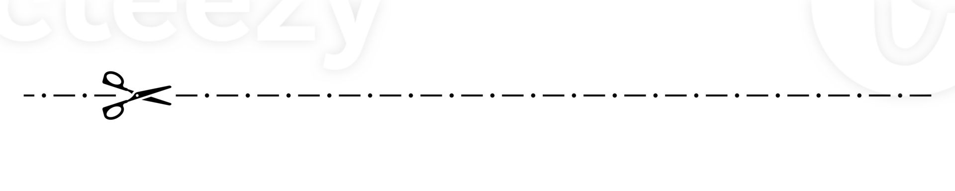 Scissors cutting through dashed line png