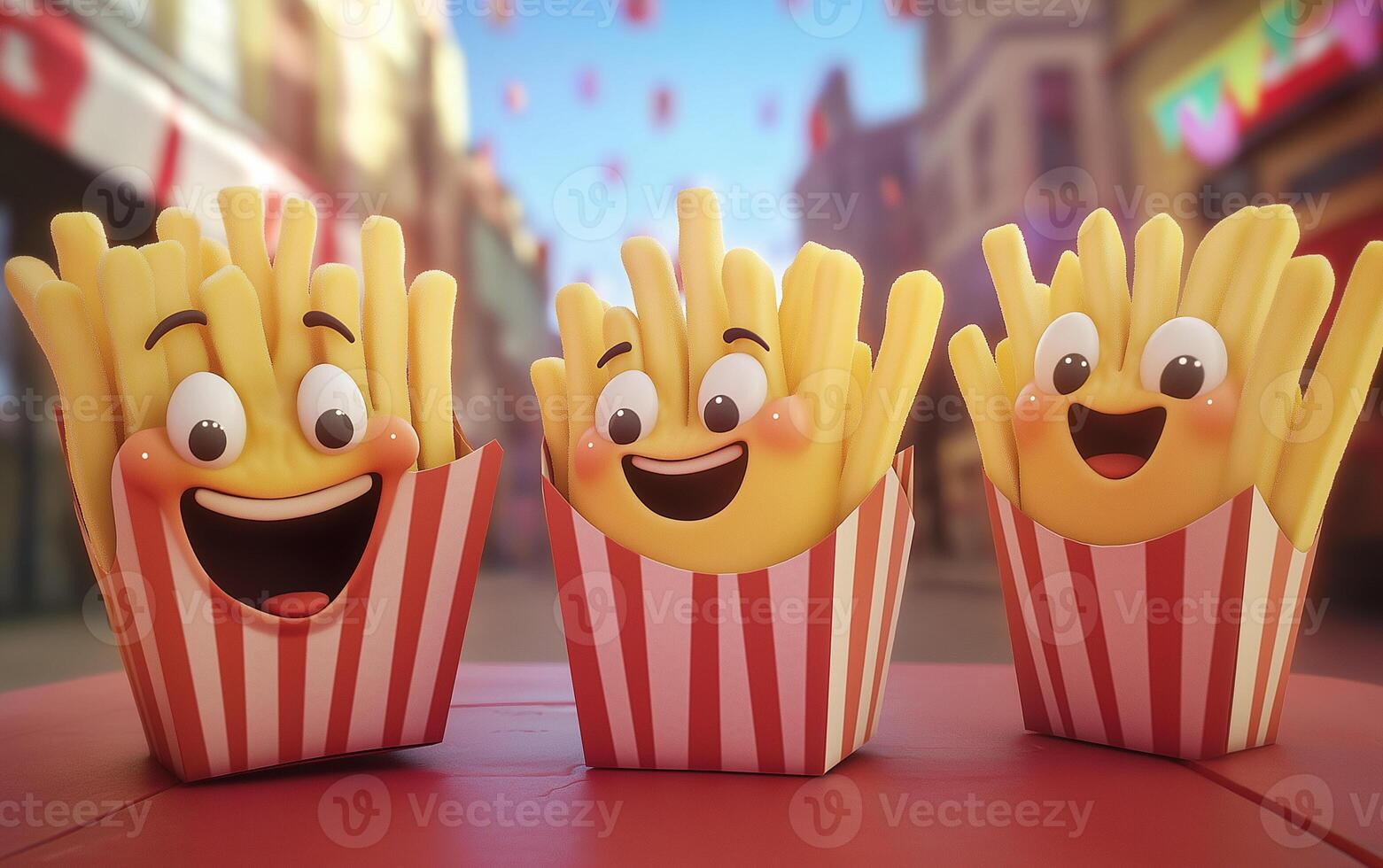 French Fries as Playful Characters in a Mini Food photo