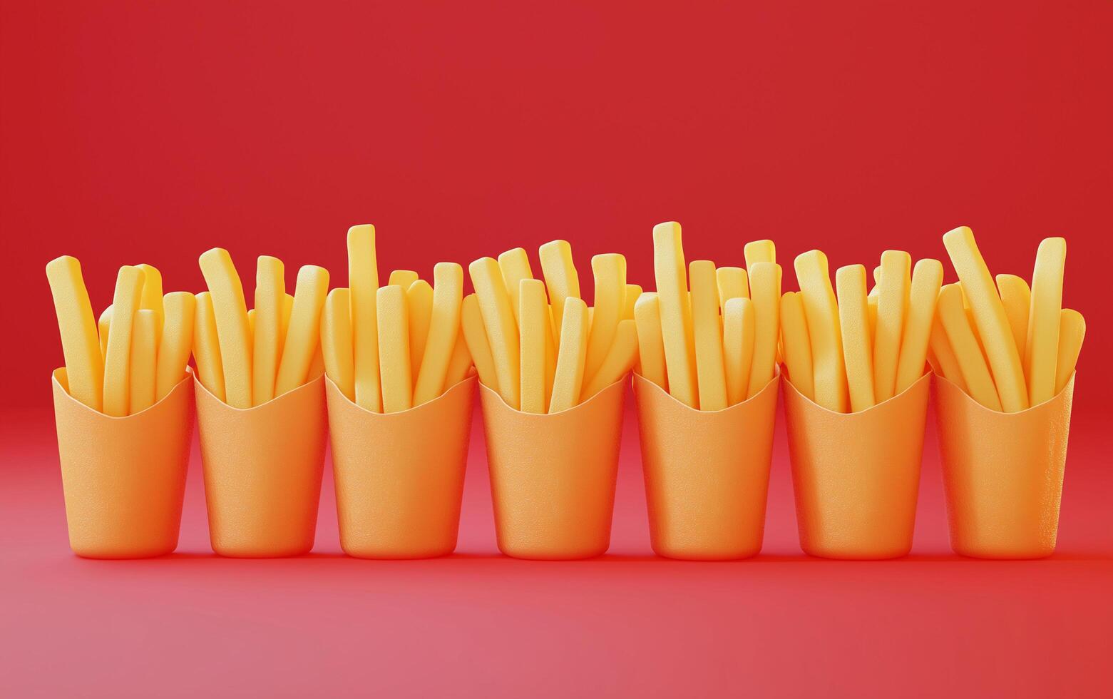 French Fries Lined Up Like Soldiers Ready for a Parade photo
