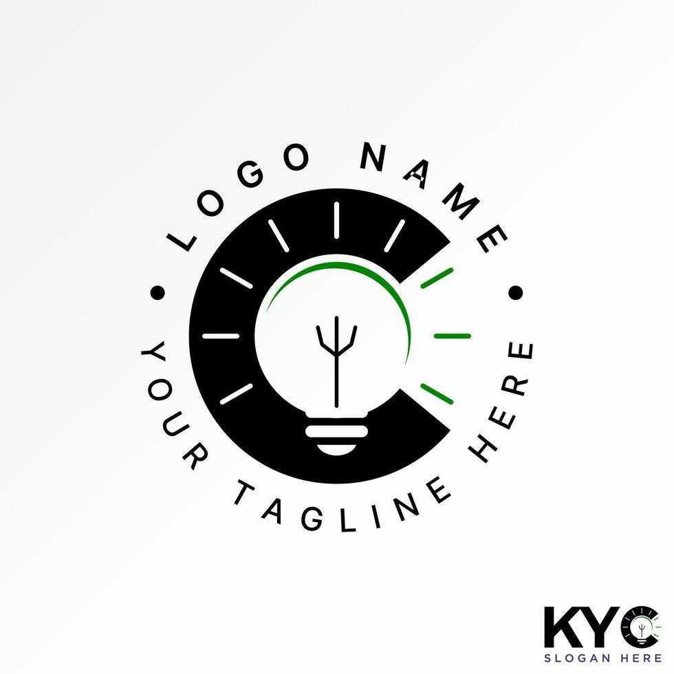 Logo design graphic concept abstract creative premium stock initial C font electrical lamp light bulb symbol. Related monogram typography brand vector