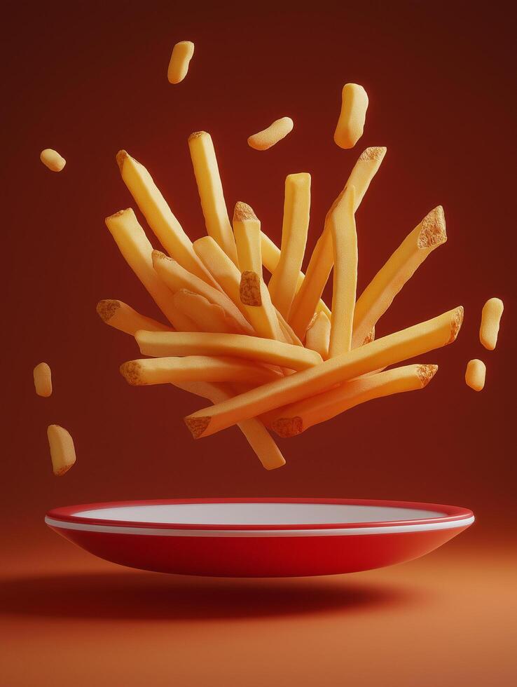 French Fry Trampoline with Dynamic Jumping Fry photo