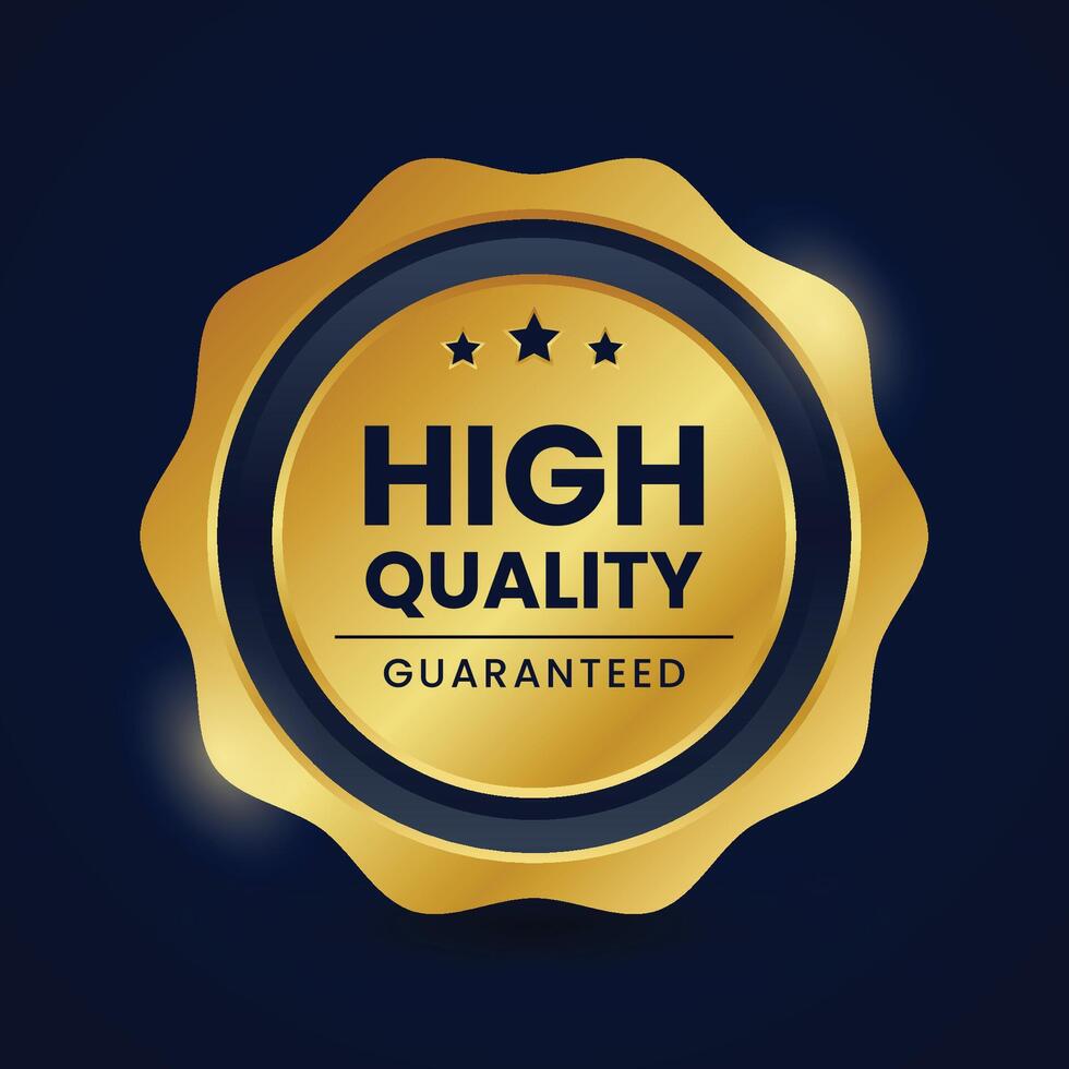 high quality guaranteed golden label and badge vector