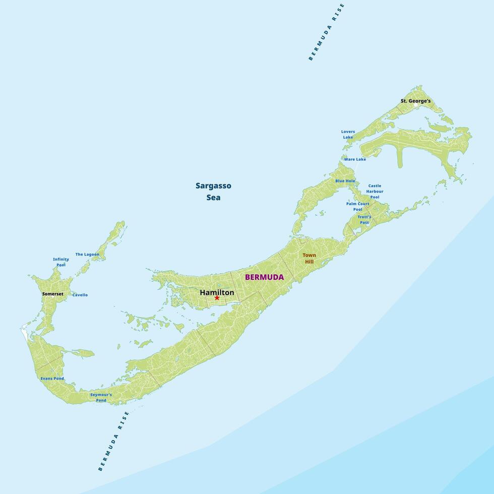 Simple political map of Bermuda vector