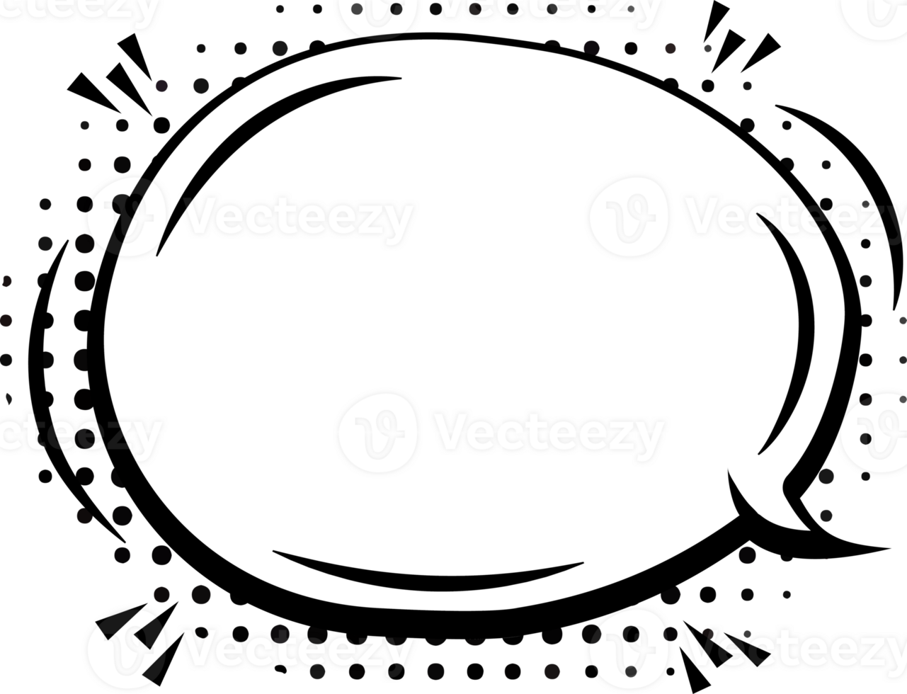 Black and White Comic Speech Bubble png