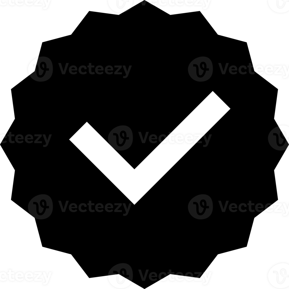 Verified badge flat style for social media account png