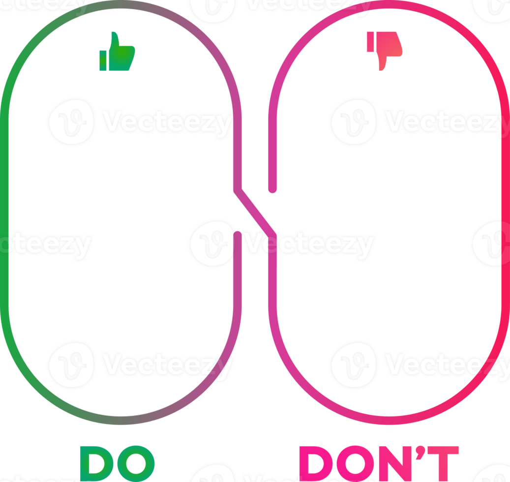 Do and dont infographic modern gradient style png
