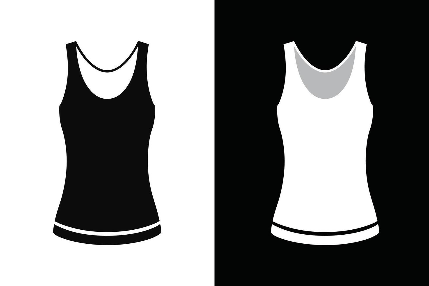 Women Black and white Color Tank Top Mock up vector