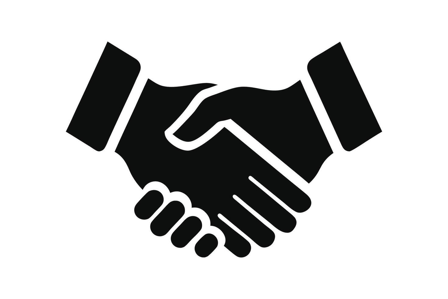 Hand Shake friendship icon silhouette illustration vector
