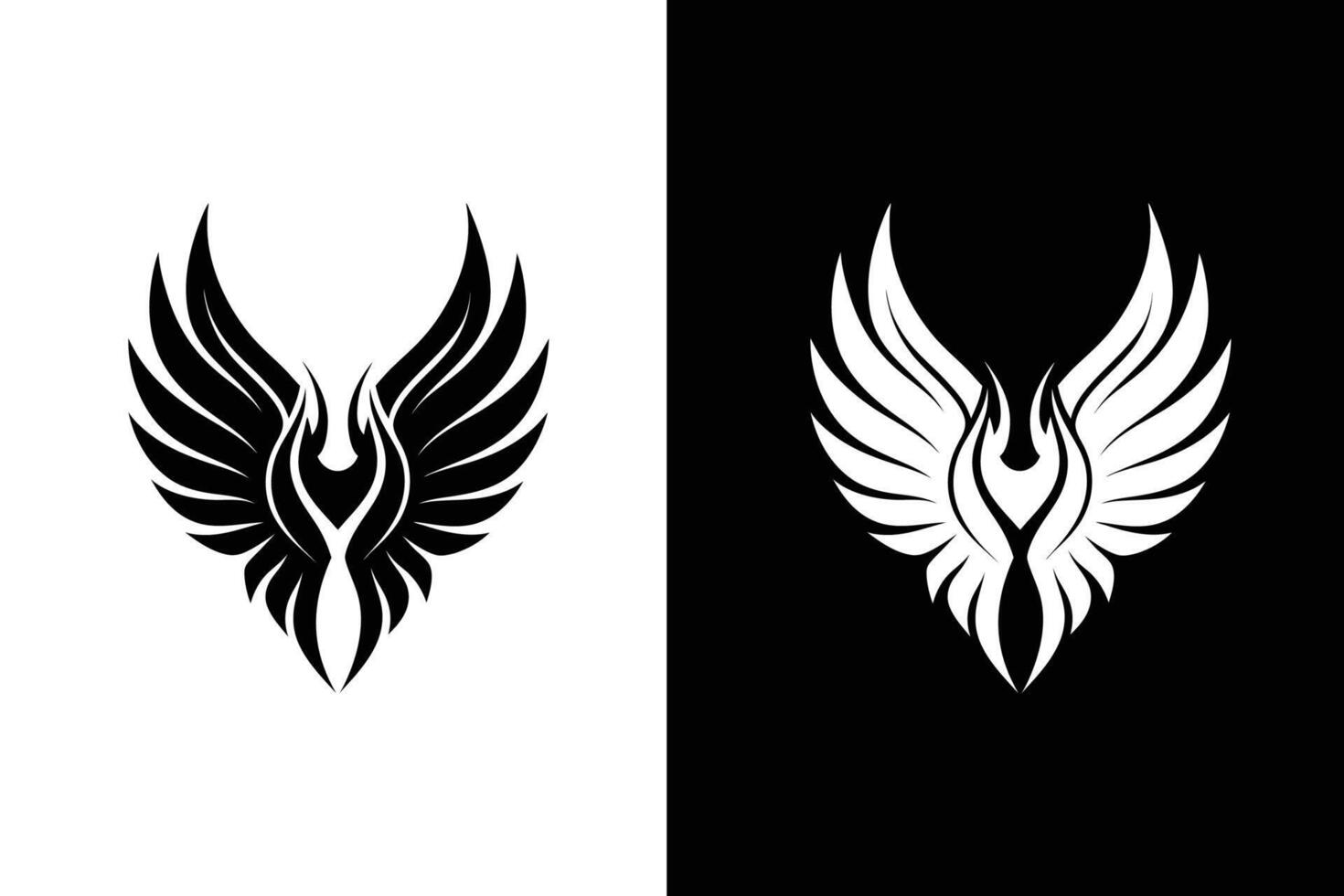 Two Wings tattoo design illustration Silhouette vector
