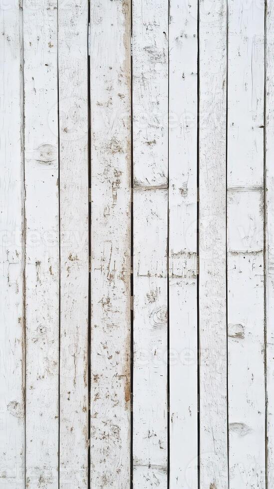 White wood planks with a rustic texture in natural lighting photo