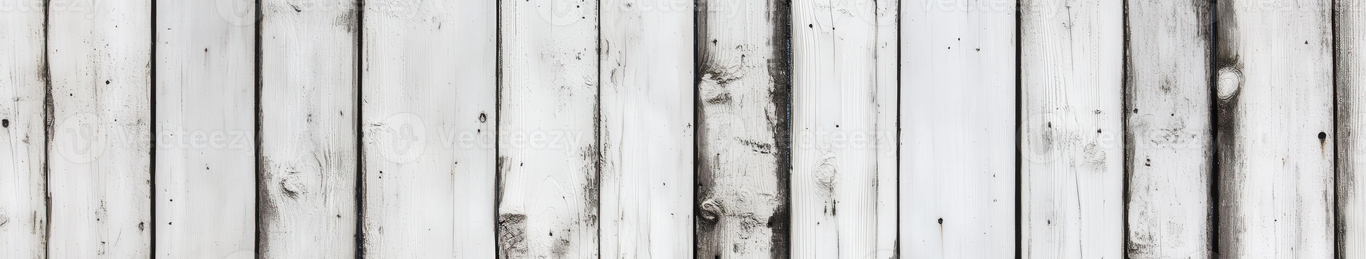 Rustic white wood planks with grain and weathered texture photo