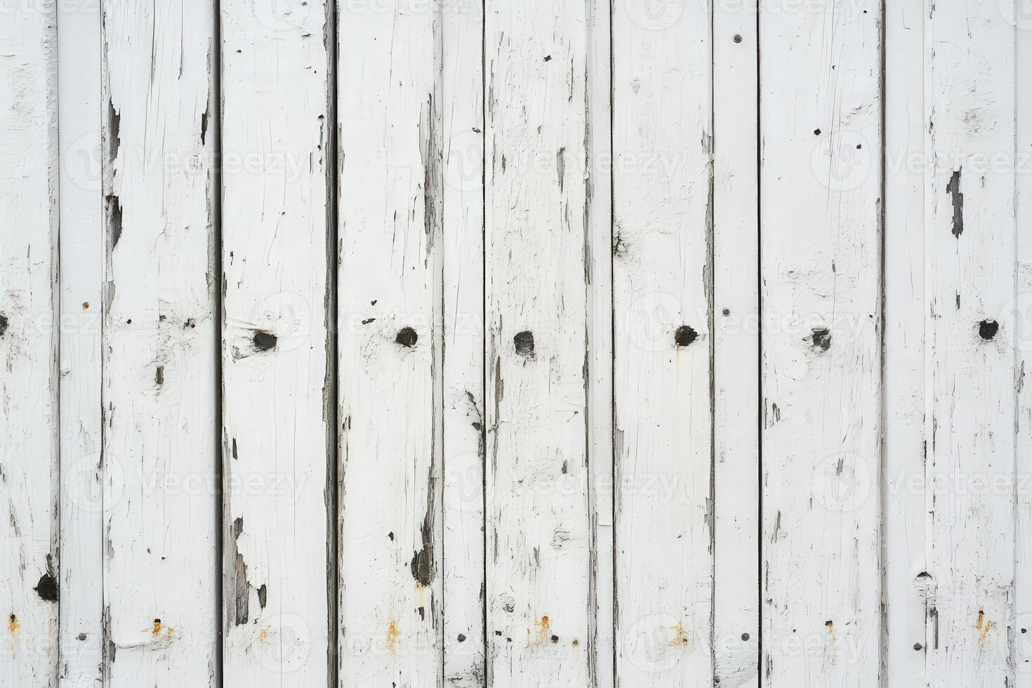 Textured white wood planks with rustic details and visible wear photo