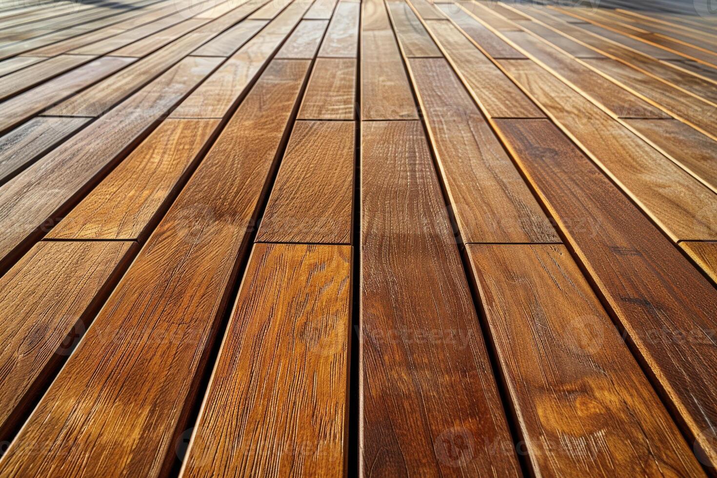 Wood decking arranged in a neat pattern under sunlight photo