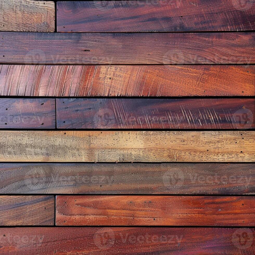 Wood decking in rich colors arranged in a decorative pattern photo
