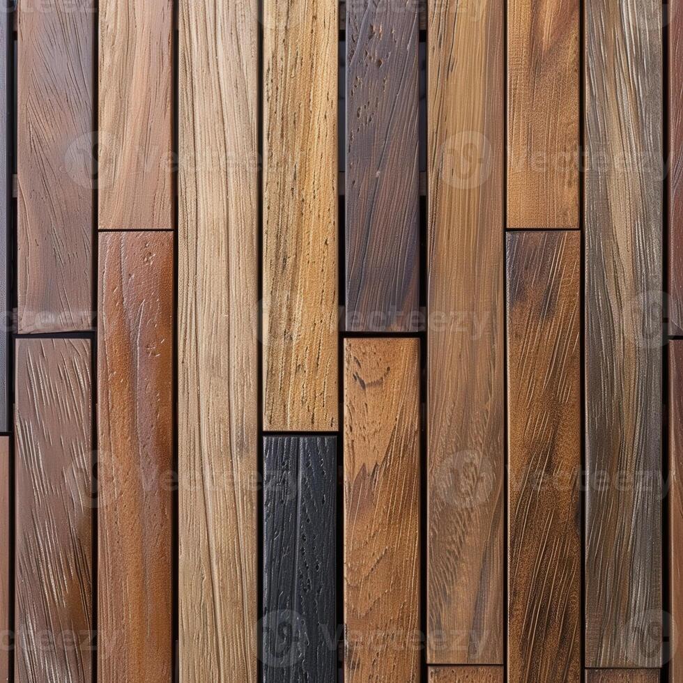 Wood decking with varied shades arranged in a modern style overlay photo