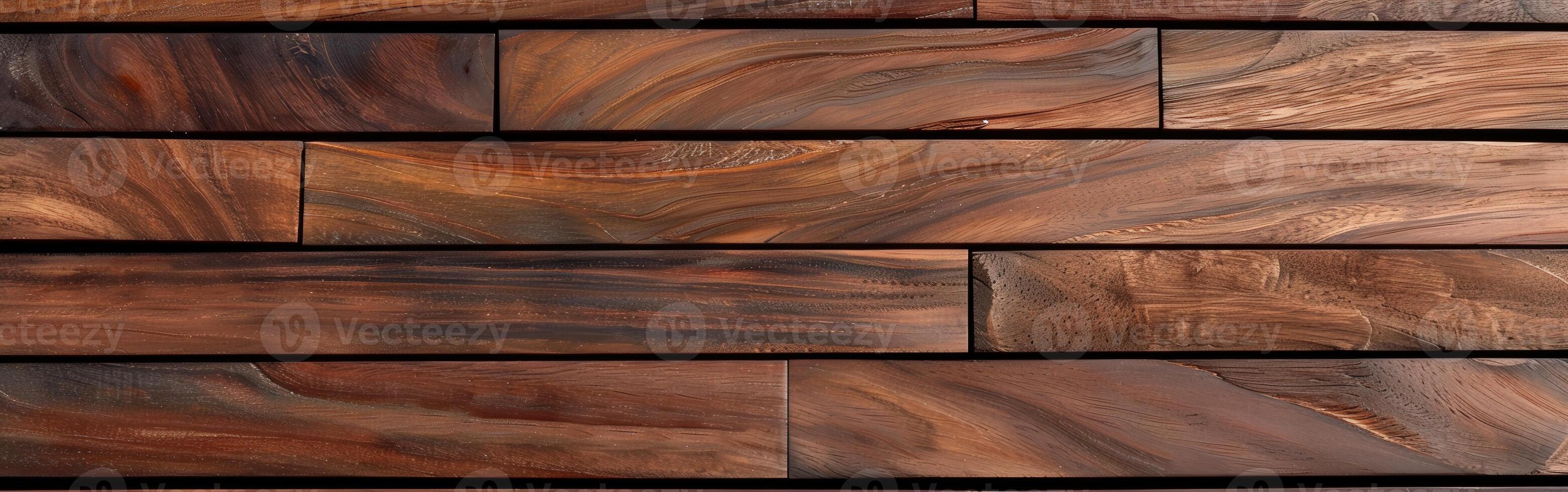 Wood decking planks arranged in a neat pattern for outdoor use photo
