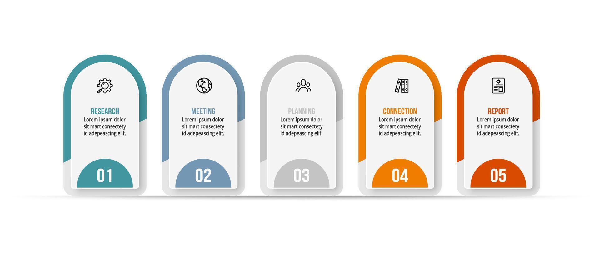 5 steps infographic template business concept. vector