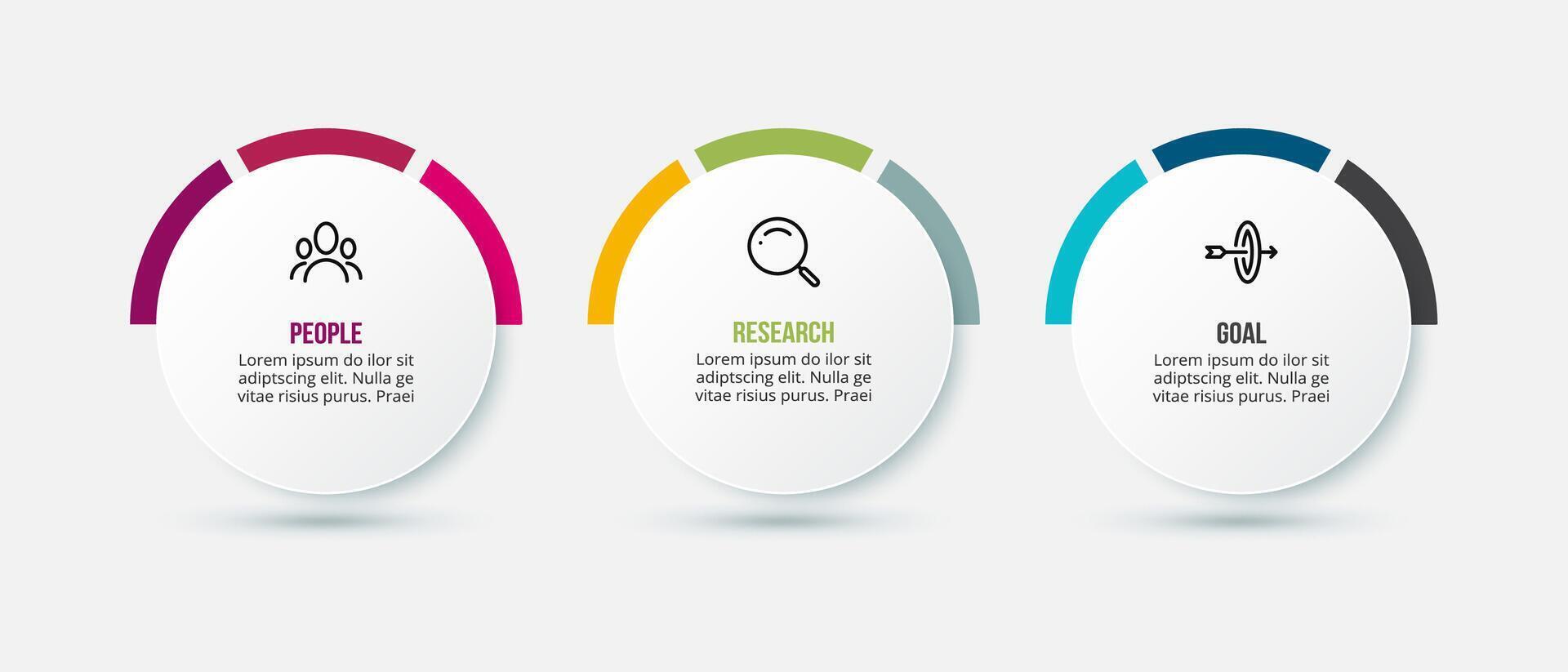 3 circles infographic template. vector