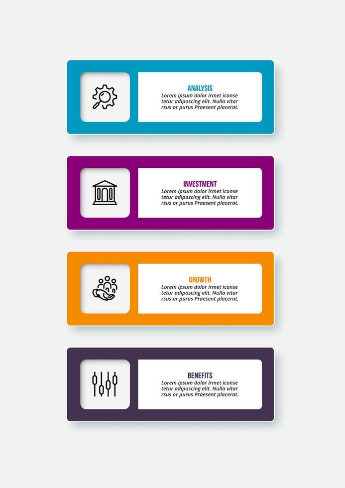 Infographic template with workflow. vector