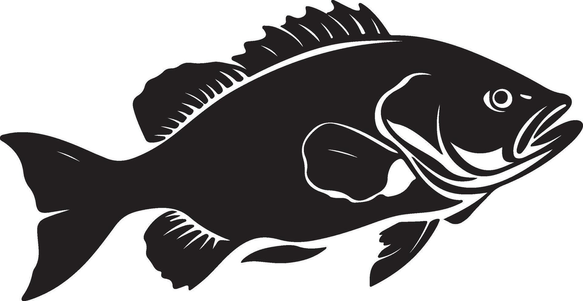 Barramundi Fish Silhouette Illustration White Background vector