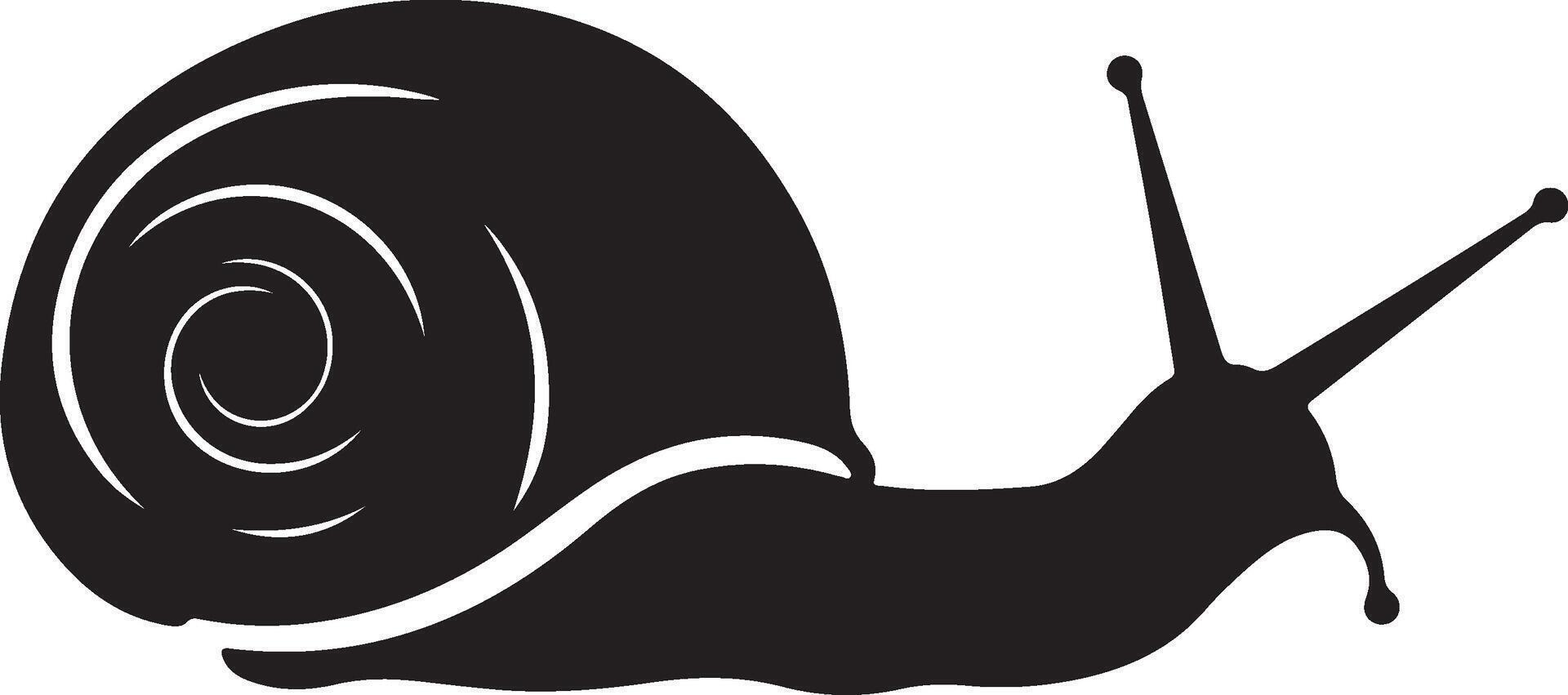 Snail Silhouette Illustration White Background vector