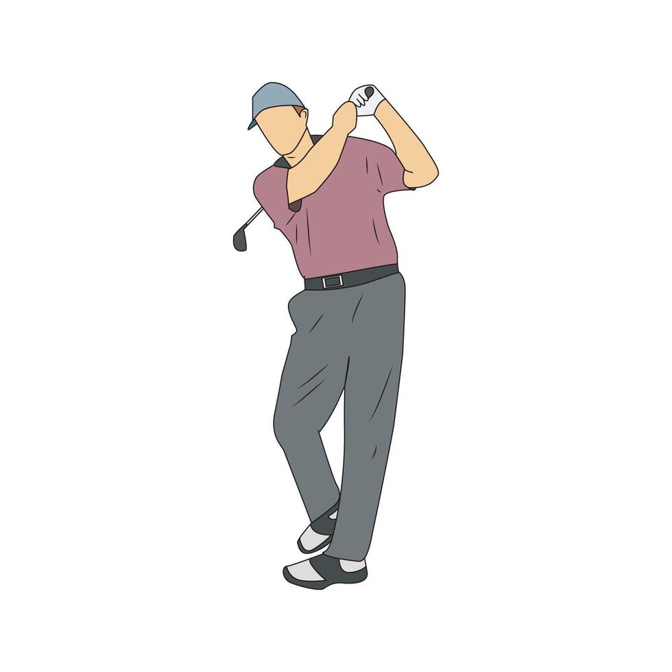 Golf player illustration vector