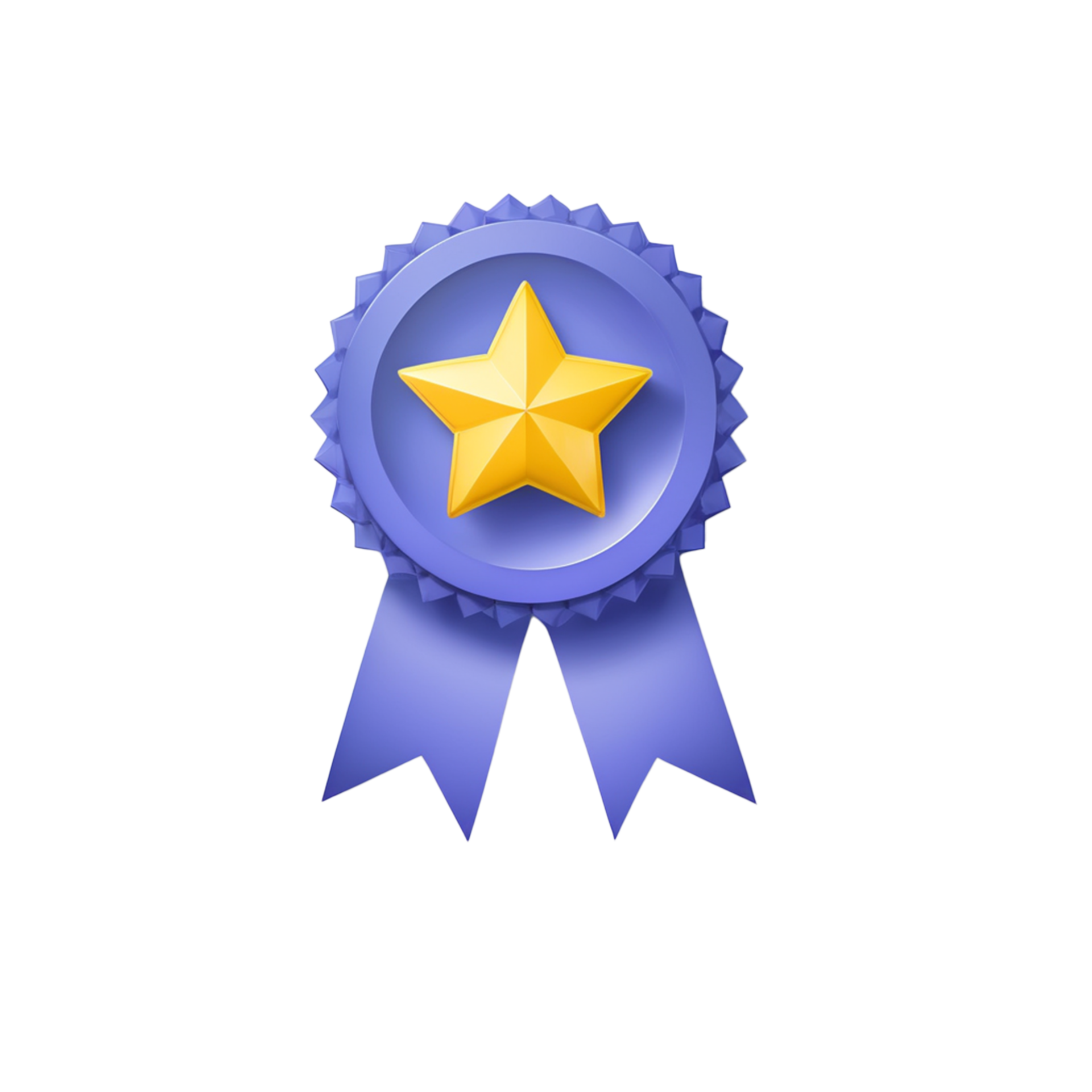 Blue ribbon award with gold star on transparent background 49233874 PNG