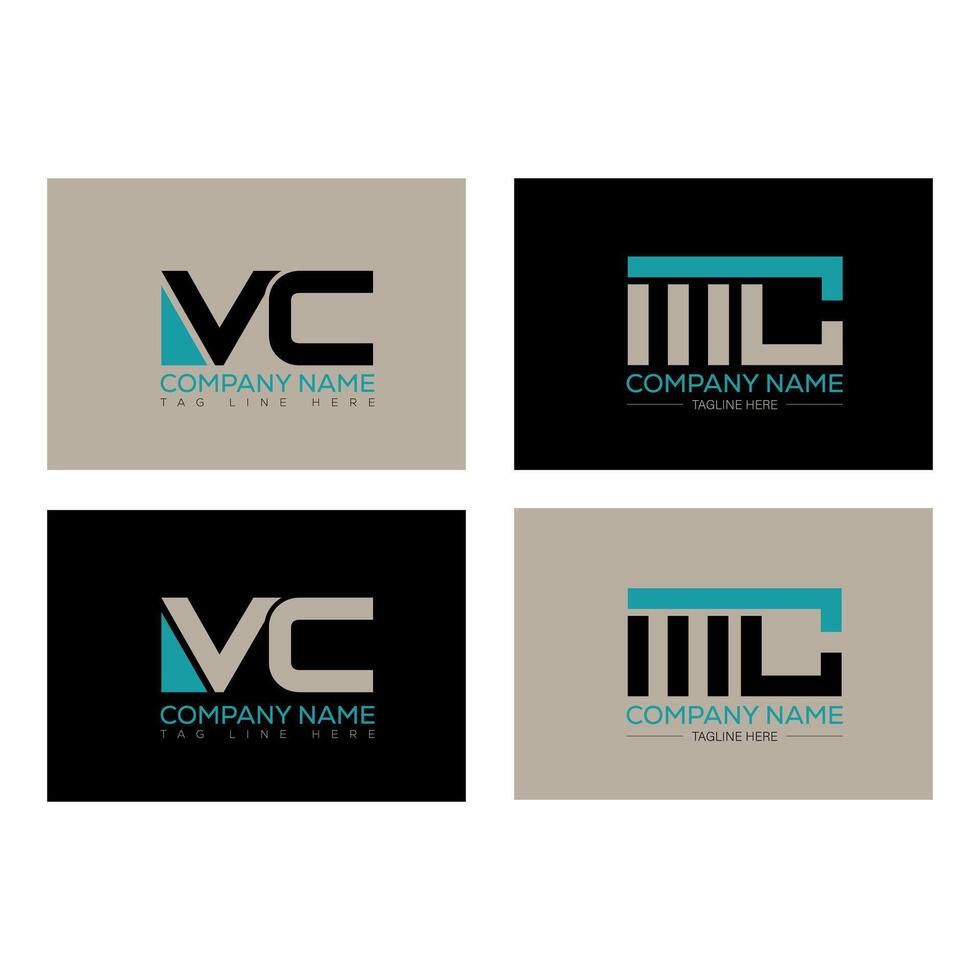 MC minimalist and classic logo set design.MC monogram polygonal and circle shape . MC unique design. vector