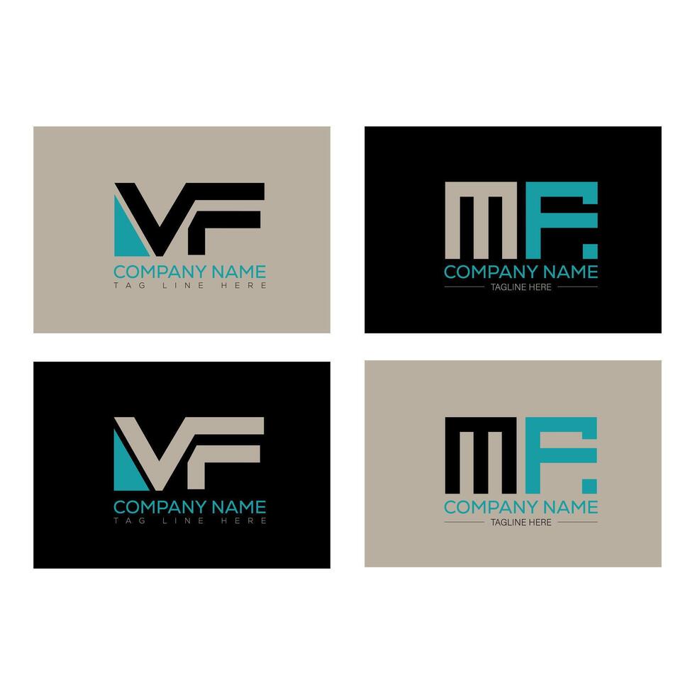 MF minimalist and classic logo set design.MF monogram polygonal and circle shape . MF unique design. vector