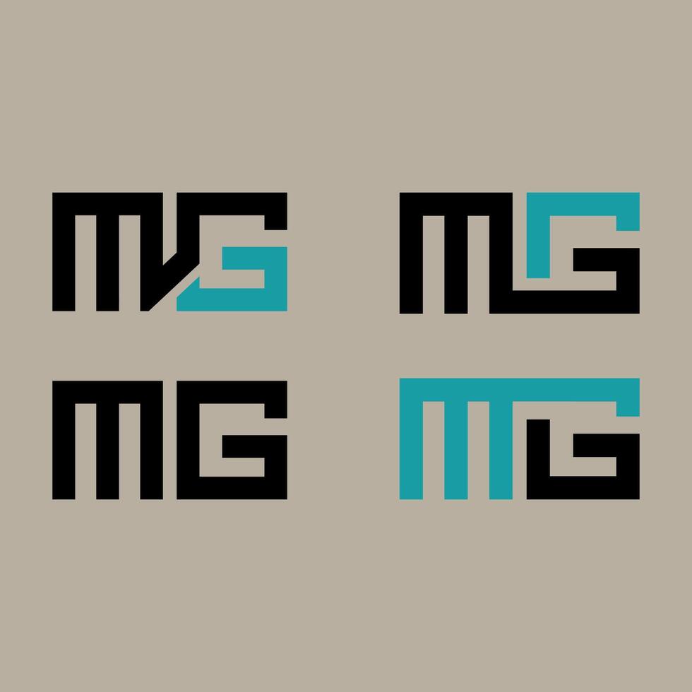 MG minimalist and classic logo set design.MG monogram polygonal and circle shape . MG unique design. vector