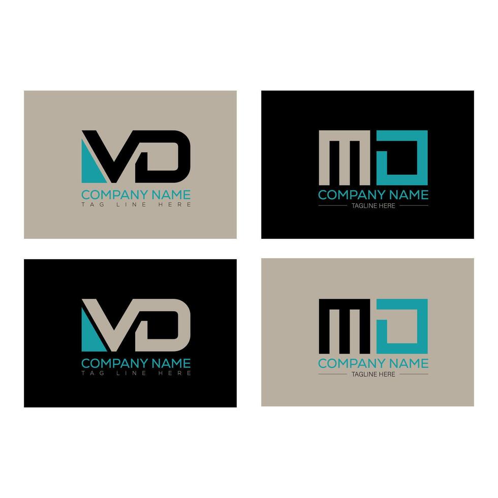 Alphabet initial letter MD DM logo design template . vector
