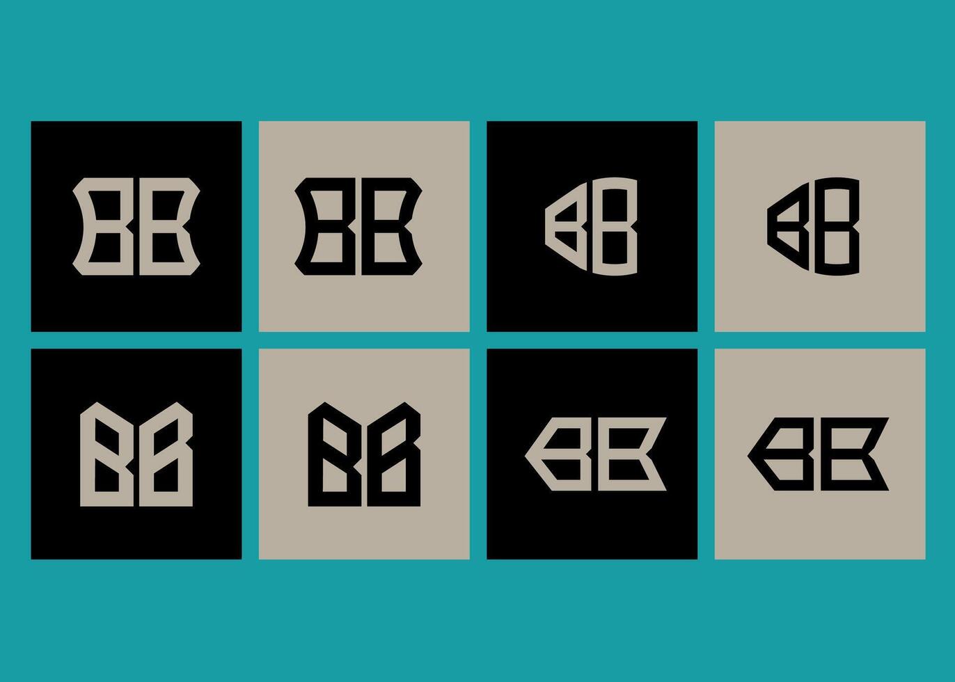 BB minimalist and classic logo set design.BB monogram polygonal and circle shape . BB unique design. vector