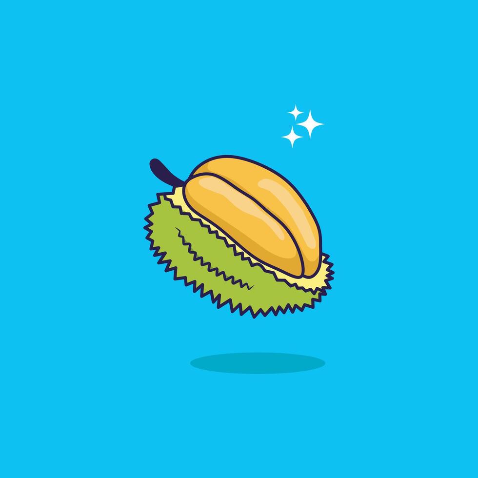 Durian fruit illustration cartoonish style vector