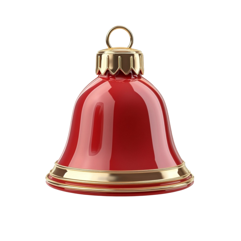Red Christmas Bell Isolated on Transparent Background. png