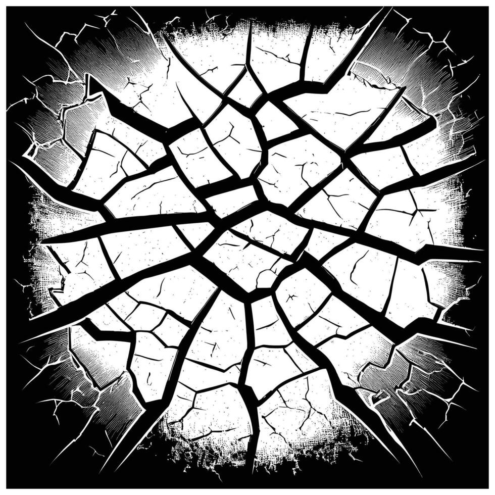 Cracked Surface Texture Grunge Illustration vector