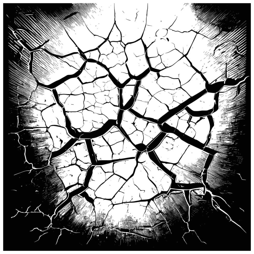 Cracked Ground Texture Illustration vector