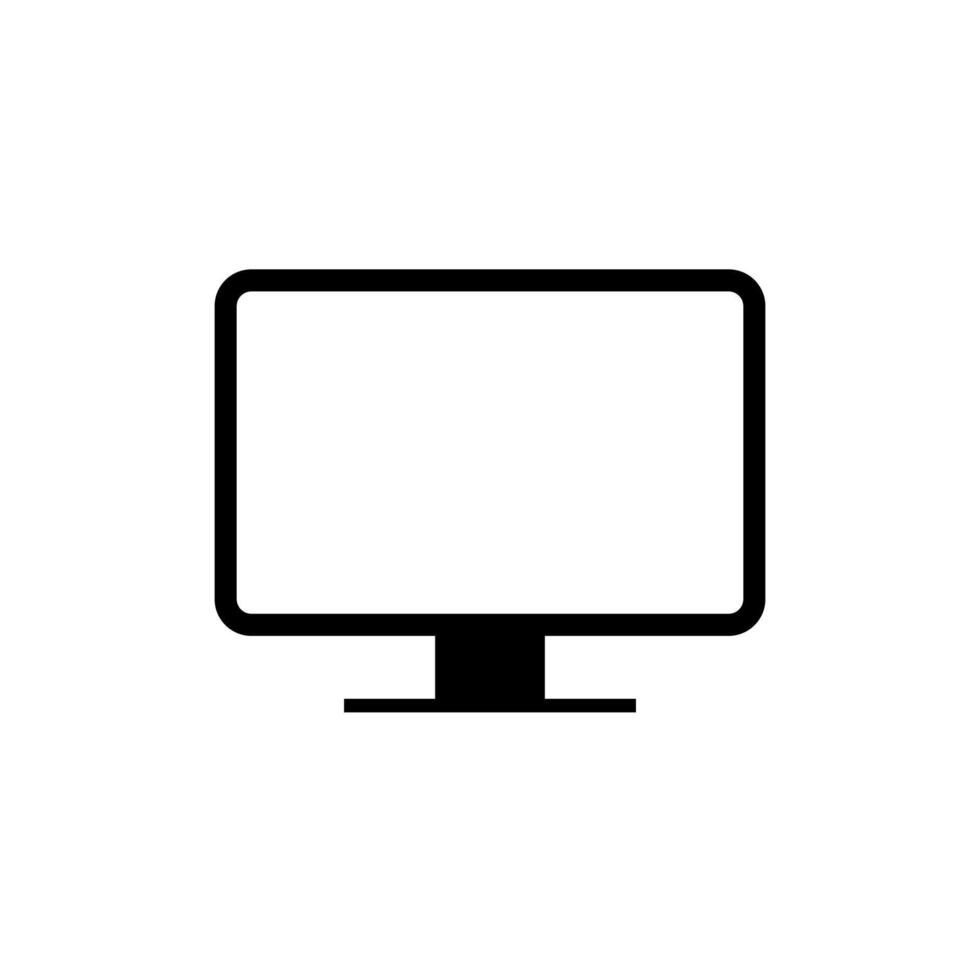 Computer pc icon in generic style. Monitor desktop sign symbol vector