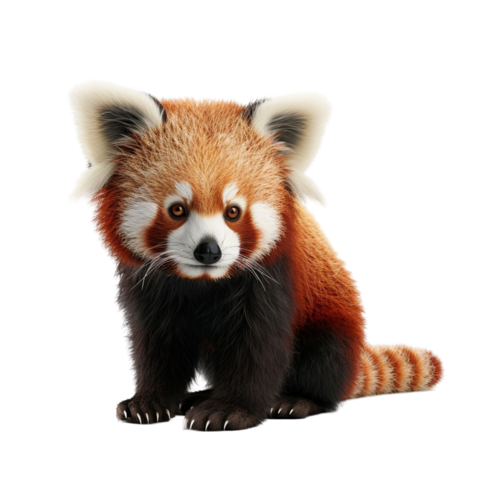 Adorable Red Panda on Transparent Background. png
