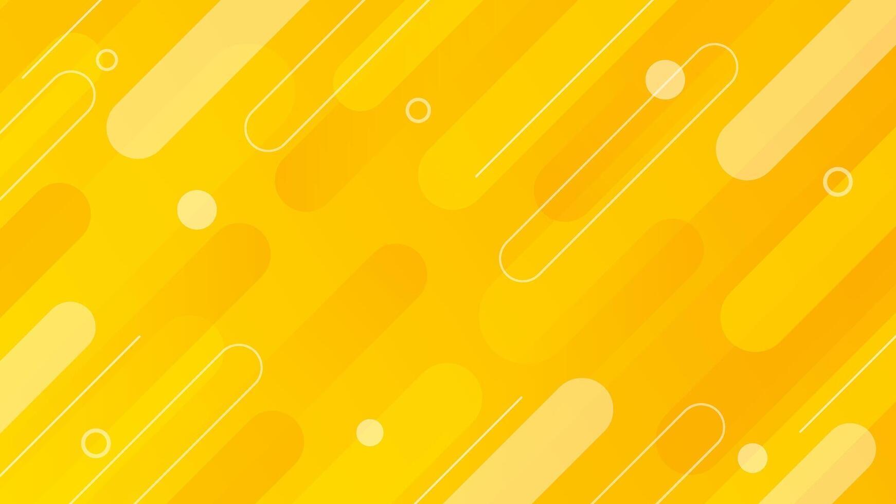 Modern abstract dynamic background with Memphis elements in yellow and orange gradients. geometric graphic design vector