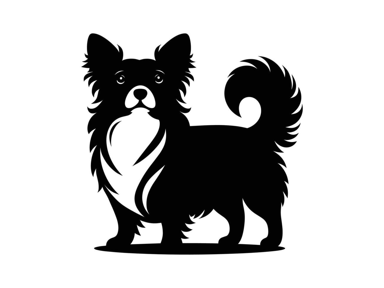 Dog Silhouette Illustration. black silhouette of a dog isolated on a white background. vector