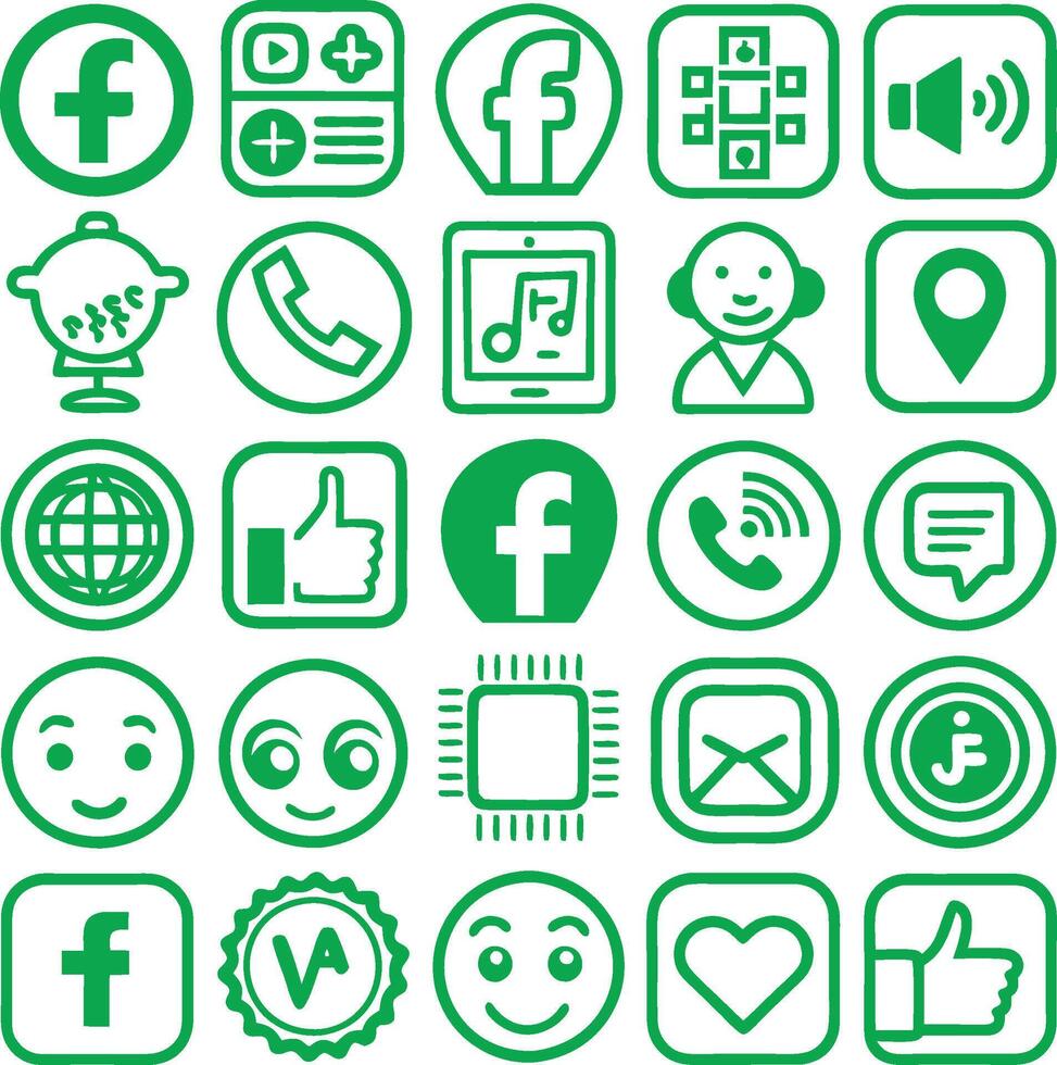 social media icons set illustration vector